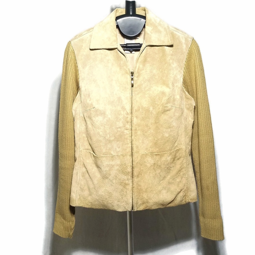 AMI Genuine Leather Full Zip Jacket Small EUC